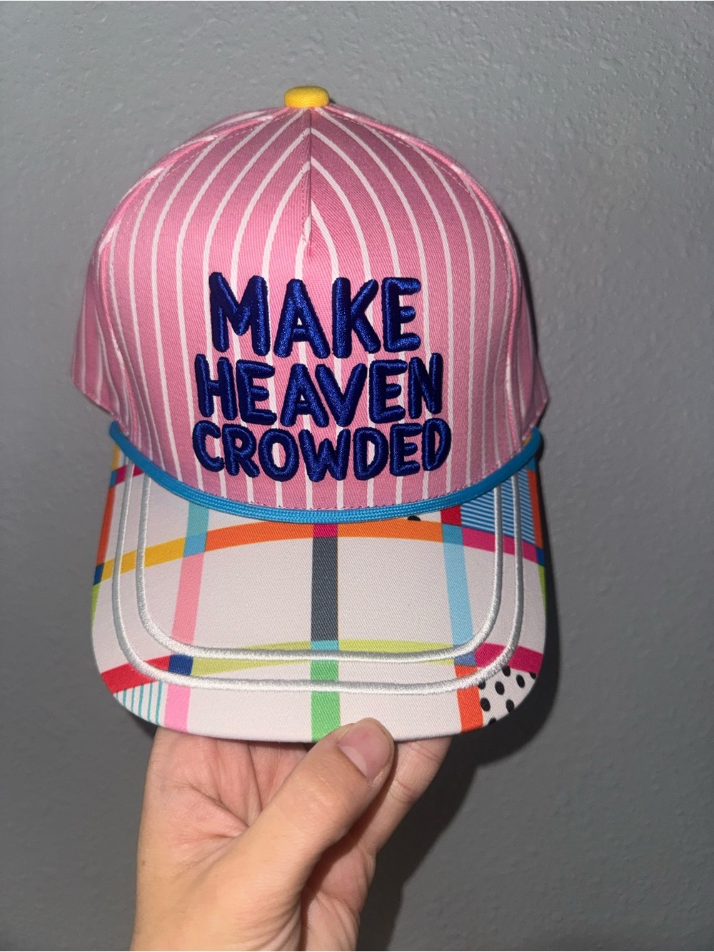 Brand New Pink “Make Heaven Crowded” Embroidered Trucker Hat